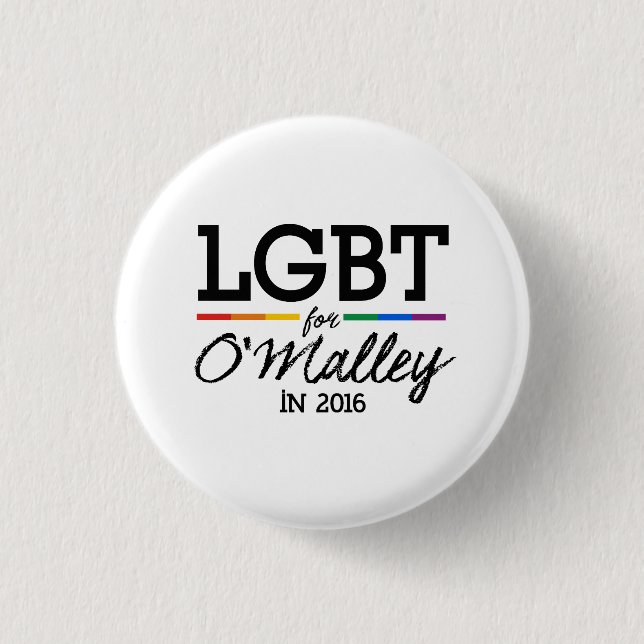 Bóton Redondo 2.54cm LGBT para O'Malley 2016 (Frente)