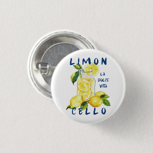 Bóton Redondo 2.54cm Limoncello La Dolce Vita Lembrança Amante da Itáli