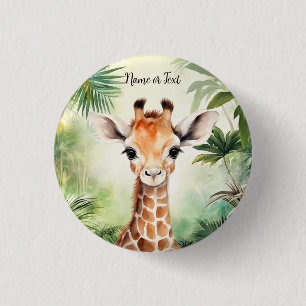 Bóton Redondo 2.54cm Linda Girafa Jungle Festa de Chás de Bebê Partido