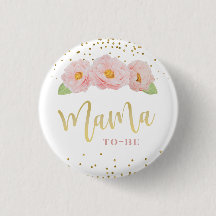 Lindas Flores Cor-de-Rosa Acento Dourado Mãe para