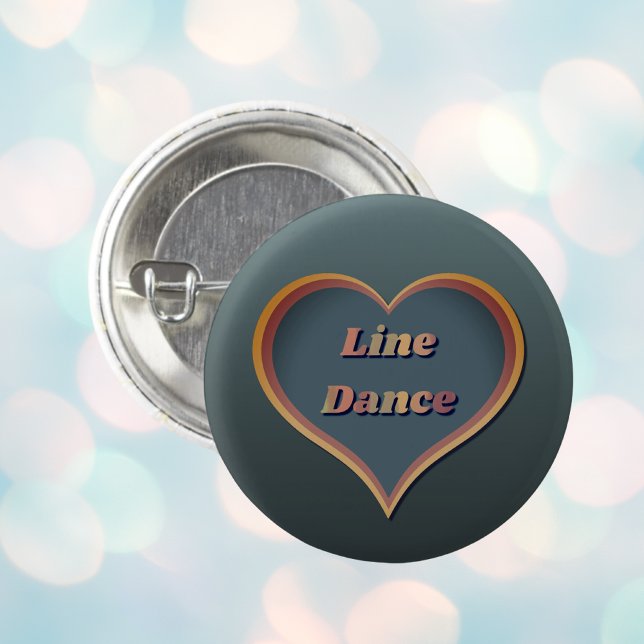 Bóton Redondo 2.54cm Line dance Love Heart (Criador carregado)