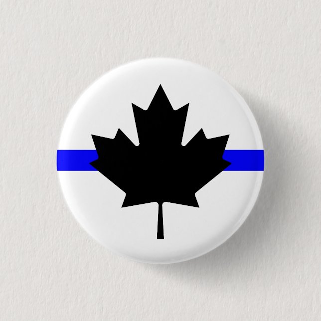 Bóton Redondo 2.54cm Linha azul fina - versão Canadá (Frente)