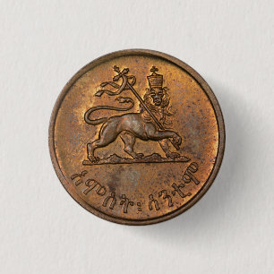 Bóton Redondo 2.54cm Lion of Judah - Haile Selassie Rastafari Button -