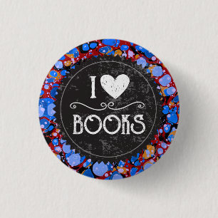 Bóton Redondo 2.54cm Livro Clube "I Love Books"
