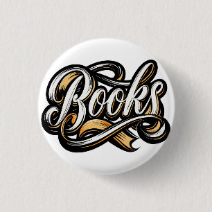 Bóton Redondo 2.54cm Livros Calligrafia Design Tatota Estilo de Fita