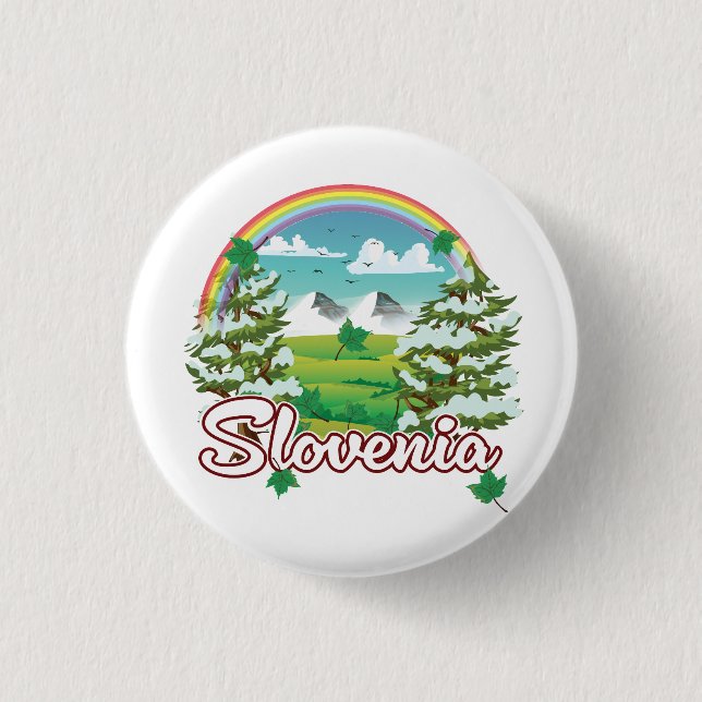 Bóton Redondo 2.54cm logotipo da Slovenia Travel (Frente)