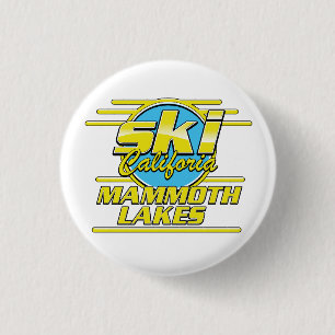 Bóton Redondo 2.54cm logotipo de esqui de Mammoth Lakes Califórnia