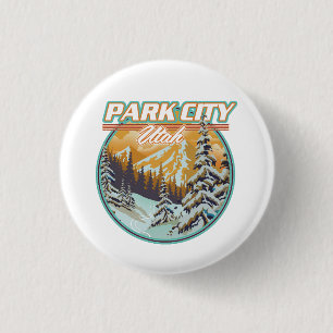 Bóton Redondo 2.54cm Logotipo de Viagem de Park City Utah