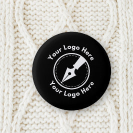 Bóton Redondo 2.54cm Logotipo profissional da empresa Notário preto mod