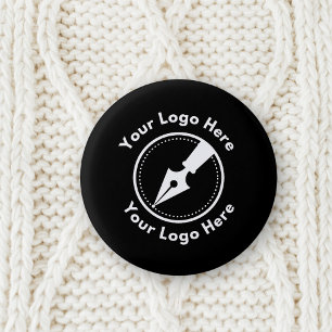 Bóton Redondo 2.54cm Logotipo profissional da empresa Notário preto mod