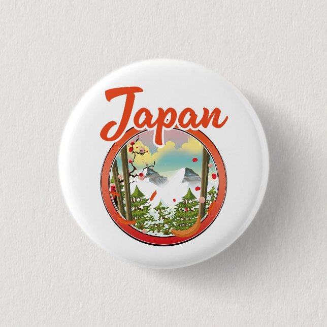 Bóton Redondo 2.54cm Logotipo viagem do Japão (Frente)