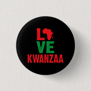 Bóton Redondo 2.54cm Love Kwanzaa