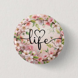 Bóton Redondo 2.54cm Love of life quote