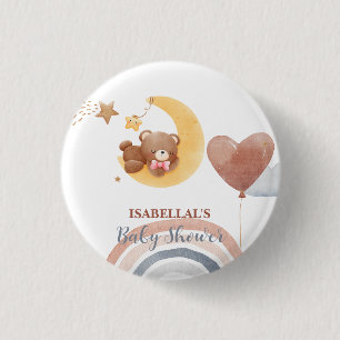 Bóton Redondo 2.54cm Lua Cria Urso Africano chá de fraldas Crianças Afr