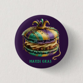 Bóton Redondo 2.54cm Macaron Real Mardi Gras