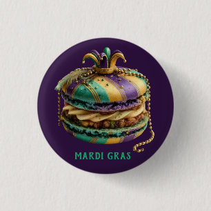 Bóton Redondo 2.54cm Macaron Real Mardi Gras