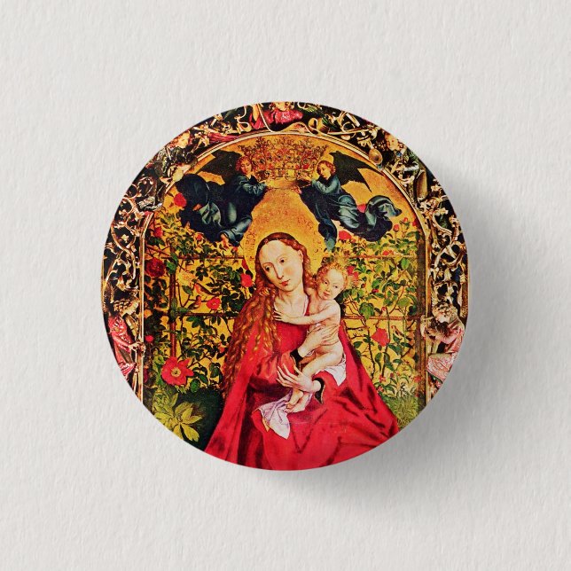 BÓTON REDONDO 2.54CM MADONNA DA MADEIRA ROSA (Frente)
