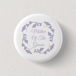 Bóton Redondo 2.54cm Mãe da Lavanda de Groom Floral Wreath 