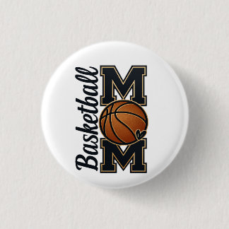 Bóton Redondo 2.54cm Mãe de Basquete Estilo Varsity Dourado Time Esport