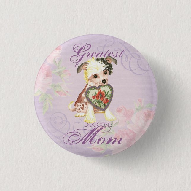 Bóton Redondo 2.54cm Mãe de Coração Deitada Chinesa (Frente)