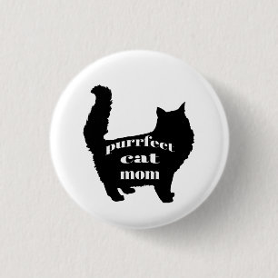 Bóton Redondo 2.54cm Mãe de Gato Negro Moderno