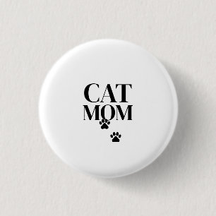 Bóton Redondo 2.54cm Mãe de gato simples e fofa