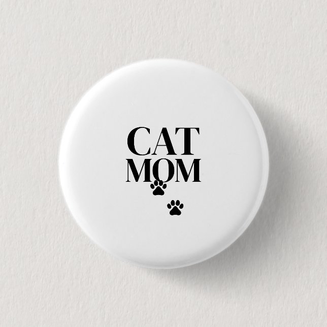 Bóton Redondo 2.54cm Mãe de gato simples e fofa  (Frente)