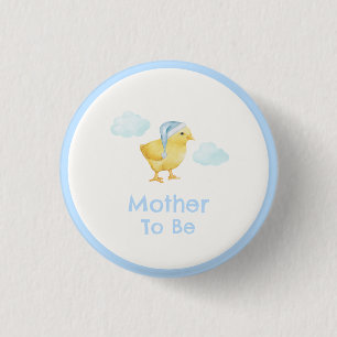 Bóton Redondo 2.54cm Mãe Para Ser Céu Azul Nuvem Frango Chá de Bebê