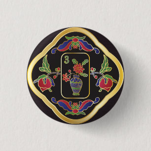 Bóton Redondo 2.54cm Mah Jongg Jewelry Button