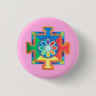 Bóton Redondo 2.54cm Mandala da Criação