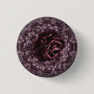 Bóton Redondo 2.54cm Mandala de Rosa