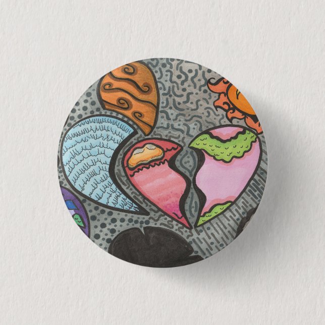 Bóton Redondo 2.54cm Maneiras do Coração (Frente)