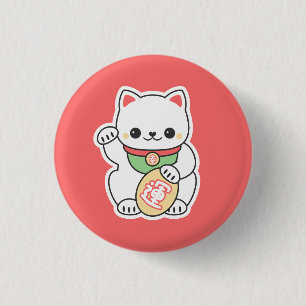 Bóton Redondo 2.54cm Maneki bonito Neko