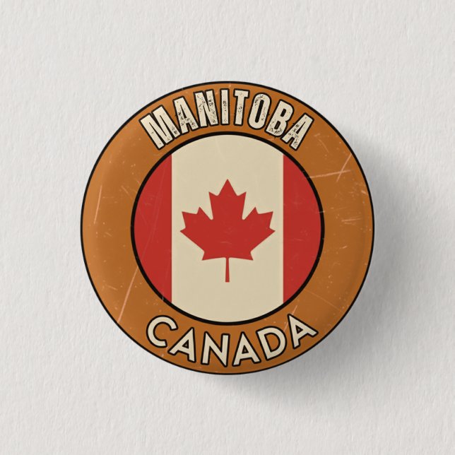 Bóton Redondo 2.54cm Manitoba Canadá (Frente)