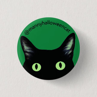 Bóton Redondo 2.54cm Manny Halloween Cat Button