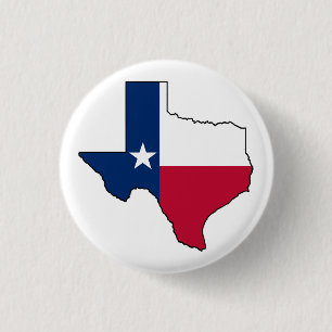 Bóton Redondo 2.54cm Mapa de Sinalizador do Estado do Texas