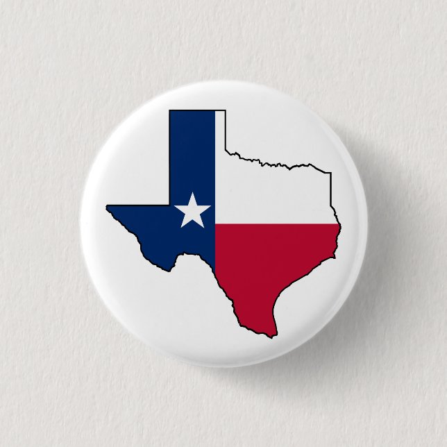 Bóton Redondo 2.54cm Mapa de Sinalizador do Estado do Texas (Frente)