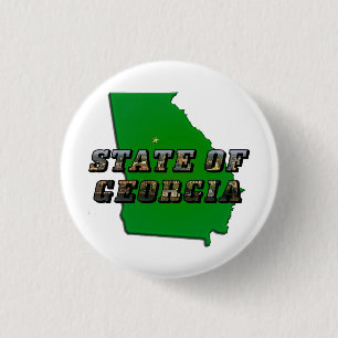 Bóton Redondo 2.54cm Mapa do Estado da Geórgia e Texto da Imagem