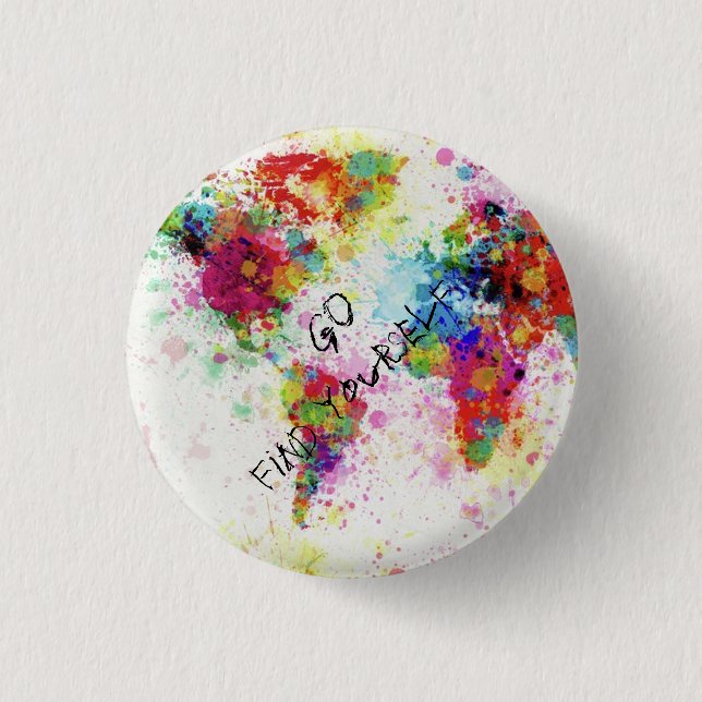 Bóton Redondo 2.54cm Mapa do mundo original (Frente)