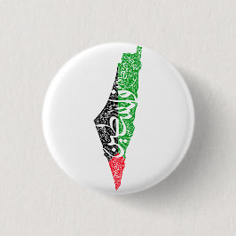 Bóton Redondo 2.54cm Mapa livre da Palestina e bandeira ف ل س ط ي ن