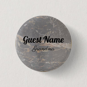 Bóton Redondo 2.54cm Marble Elegante Personalizado
