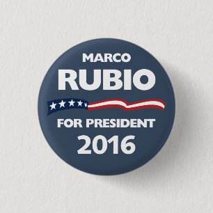 Bóton Redondo 2.54cm Marco Rubio para o presidente 2016