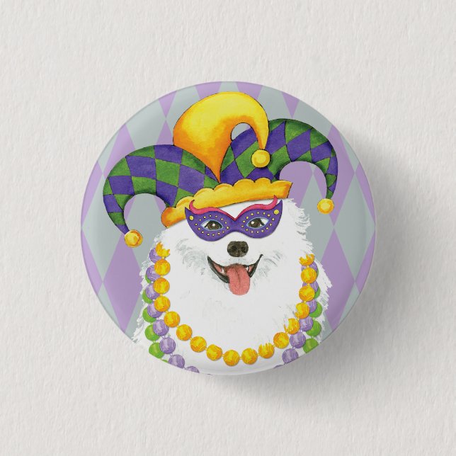 Bóton Redondo 2.54cm Mardi Gras Eskie (Frente)