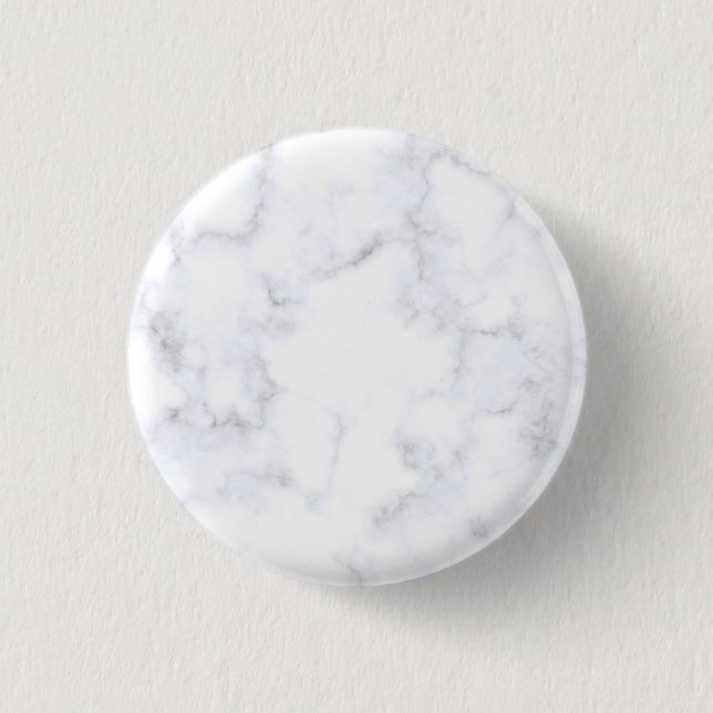 Bóton Redondo 2.54cm Mármore Branco Moderno (Frente)