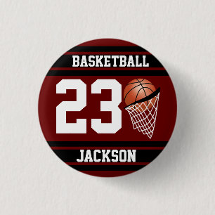 Bóton Redondo 2.54cm Marrom personalizado para basquete e preto