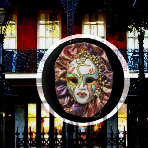 Bóton Redondo 2.54cm Máscara de Mascarada, Mardi Gras, Carnaval