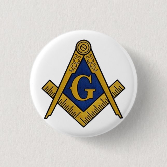 Bóton Redondo 2.54cm Masonic Freemasons Masonry Oes Square e Compass (Frente)