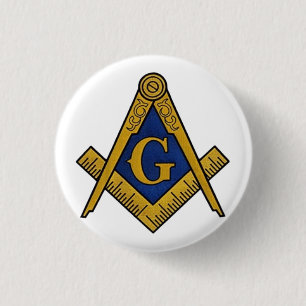 Bóton Redondo 2.54cm Masonic Freemasons Masonry Oes Square e Compass