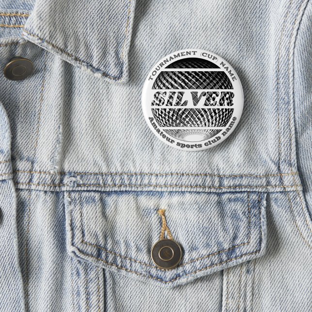 Bóton Redondo 2.54cm Medalha de prata, segundo vencedora (Criador carregado)