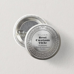 Bóton Redondo 2.54cm Medalha Personalizada 3D Realista Folha de Prata E